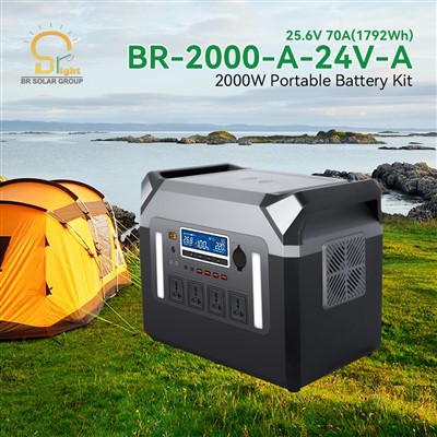 Bærbar solenergistation 2000W til off-grid-eventyr, nødsituationer osv.
